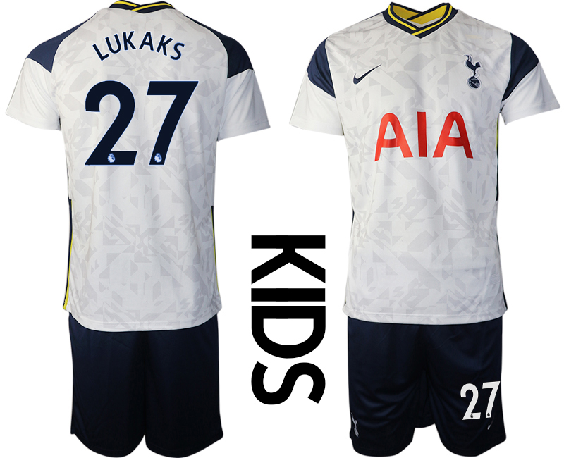 Youth 2020-2021 club Tottenham home white #27 Soccer Jerseys